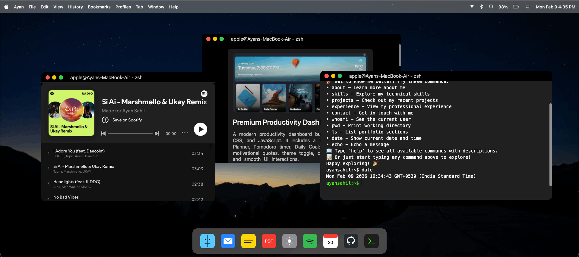 macOS Desktop Clone - Web Development Project