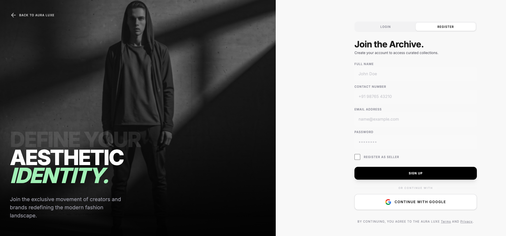 AURA LUXE - Ecommerce Platform - Web Development Project