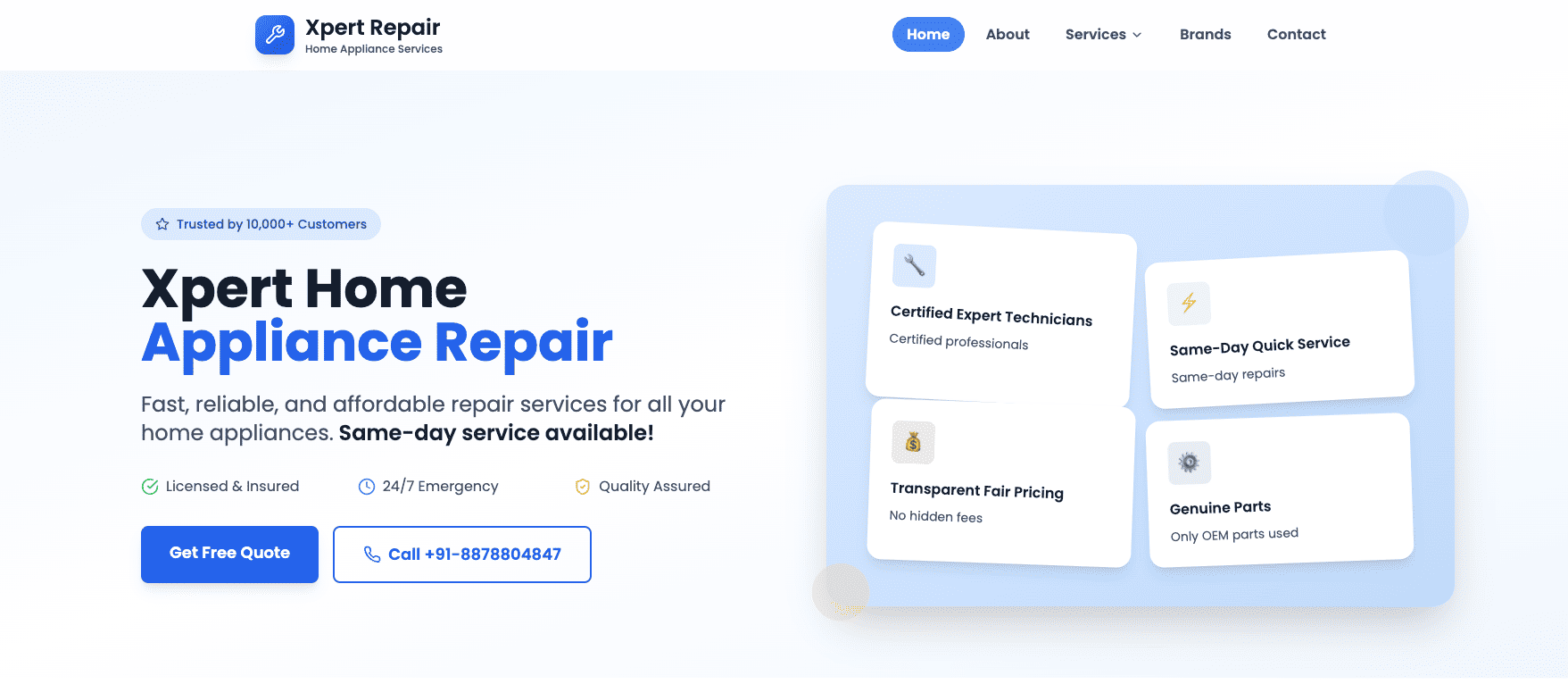 Xpert Repair (BhopalRepair.in) - Web Development Project